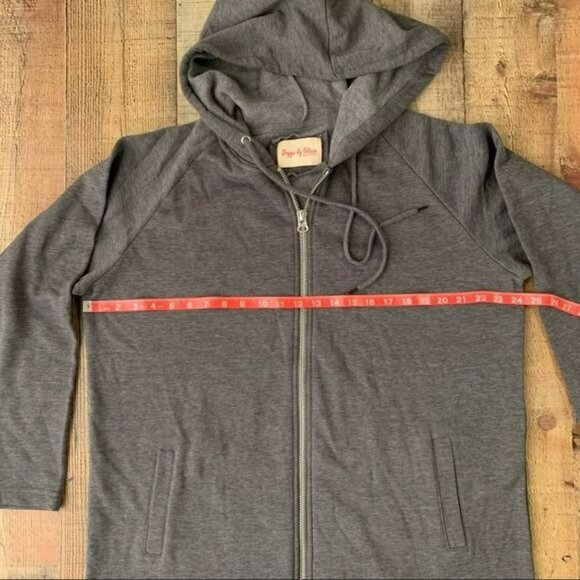 Design by Olivia Oversized Long Sleeve Zip Up Hoodie Tunic Sweatshirt Jacket M/L - Picture 2 of 8